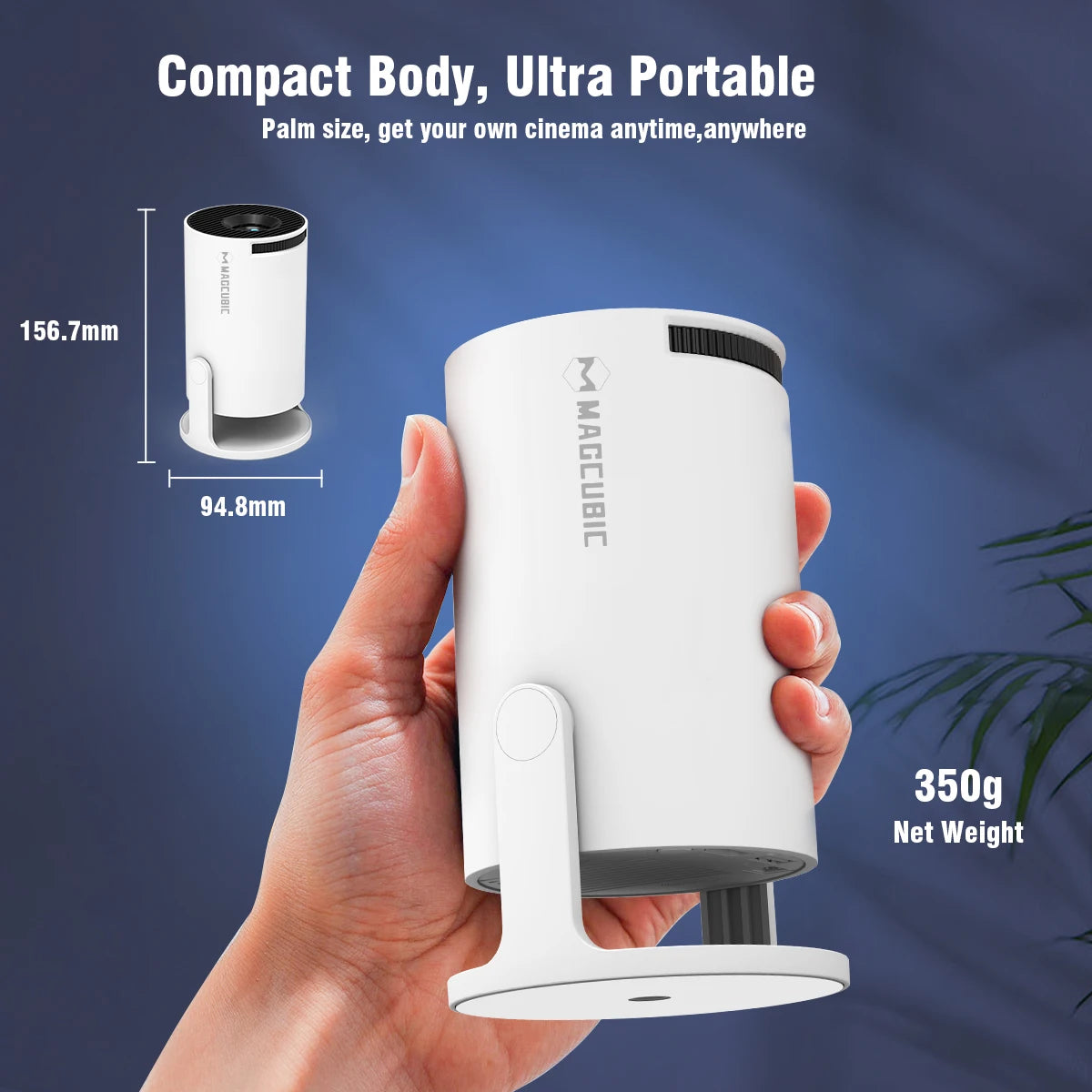 Proiettore portatile Magcubic HY300 Pro: 4K, Android 11, WiFi6, 290 ANSI lumen, Bluetooth 5.0, risoluzione 1080P/720P, per cinema e uso esterno.