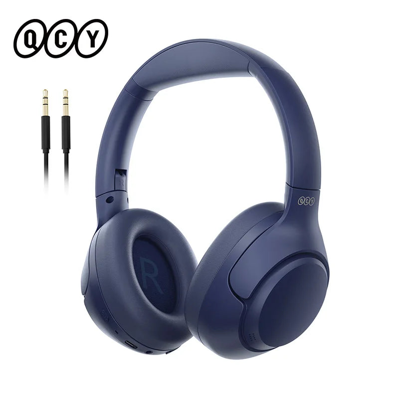 Cuffie wireless QCY H3: audio Hi-Res, over-ear, cancellazione attiva ibrida del rumore 43dB, Bluetooth 5.4, ideali anche per il gaming.