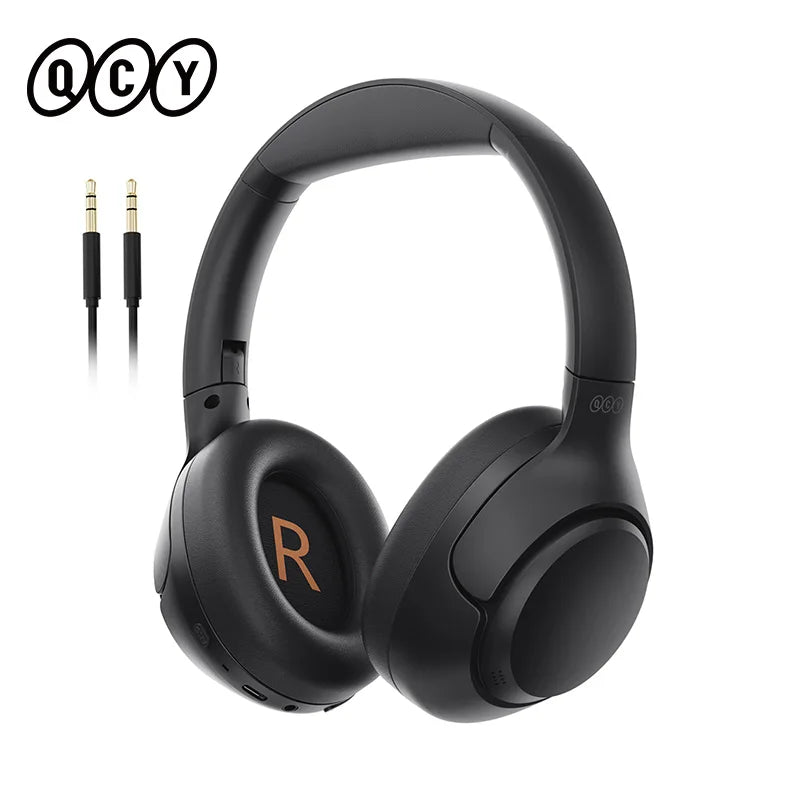 Cuffie wireless QCY H3: audio Hi-Res, over-ear, cancellazione attiva ibrida del rumore 43dB, Bluetooth 5.4, ideali anche per il gaming.
