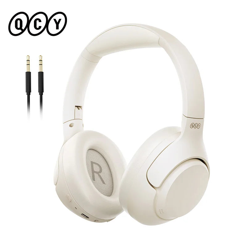 Cuffie wireless QCY H3: audio Hi-Res, over-ear, cancellazione attiva ibrida del rumore 43dB, Bluetooth 5.4, ideali anche per il gaming.