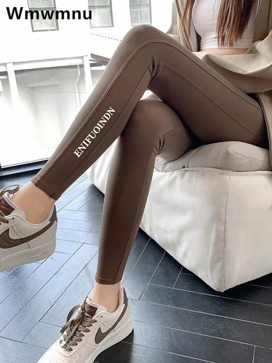 Leggings sportivi donna a vita alta – Pantaloni aderenti alla caviglia, modello slim per yoga e palestra. Design fashion con cucitura a matita, comodi ed eleganti per ogni occasione casual.