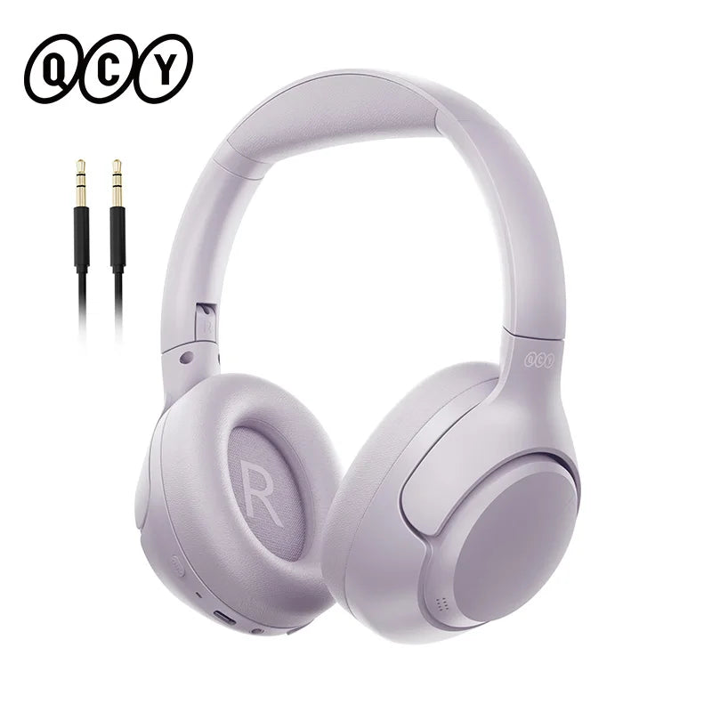 Cuffie wireless QCY H3: audio Hi-Res, over-ear, cancellazione attiva ibrida del rumore 43dB, Bluetooth 5.4, ideali anche per il gaming.