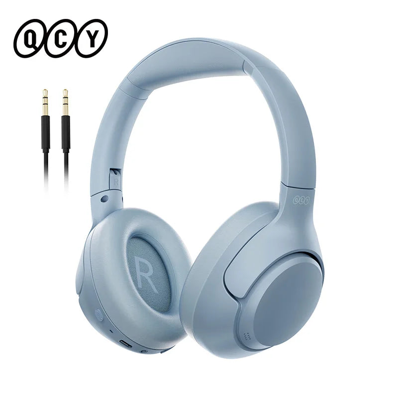 Cuffie wireless QCY H3: audio Hi-Res, over-ear, cancellazione attiva ibrida del rumore 43dB, Bluetooth 5.4, ideali anche per il gaming.